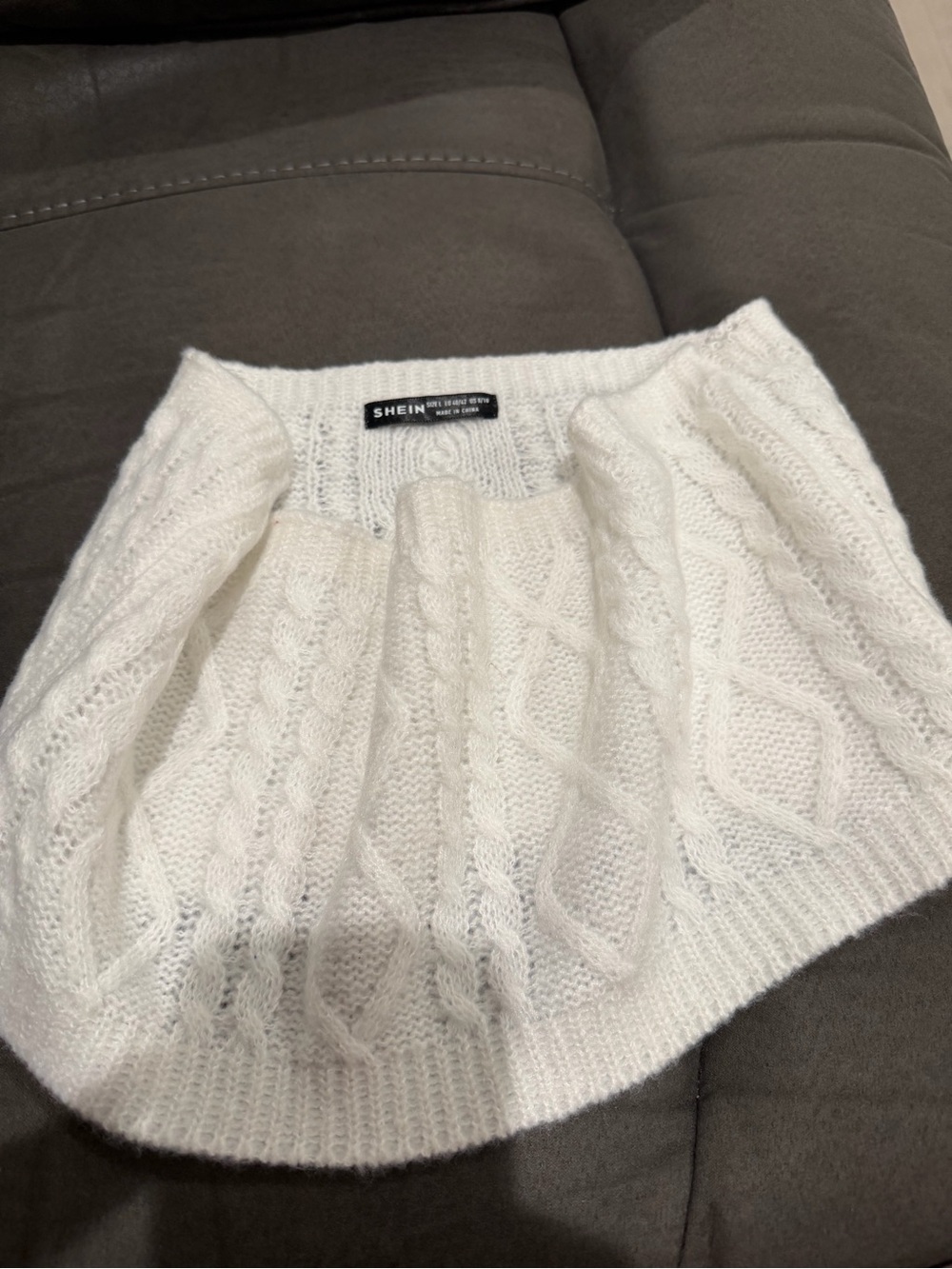 New Cream Cable Knit Circle Scarf